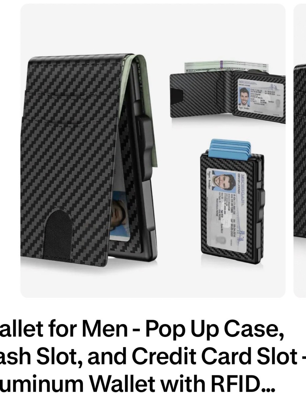 Black Money Clip Wallet for Men